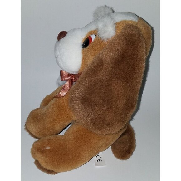 Creations By Kellytoy Brown Puppy Dog Plush 10" Stuffed Animal Toy Brown Bow - Picture 4 of 9